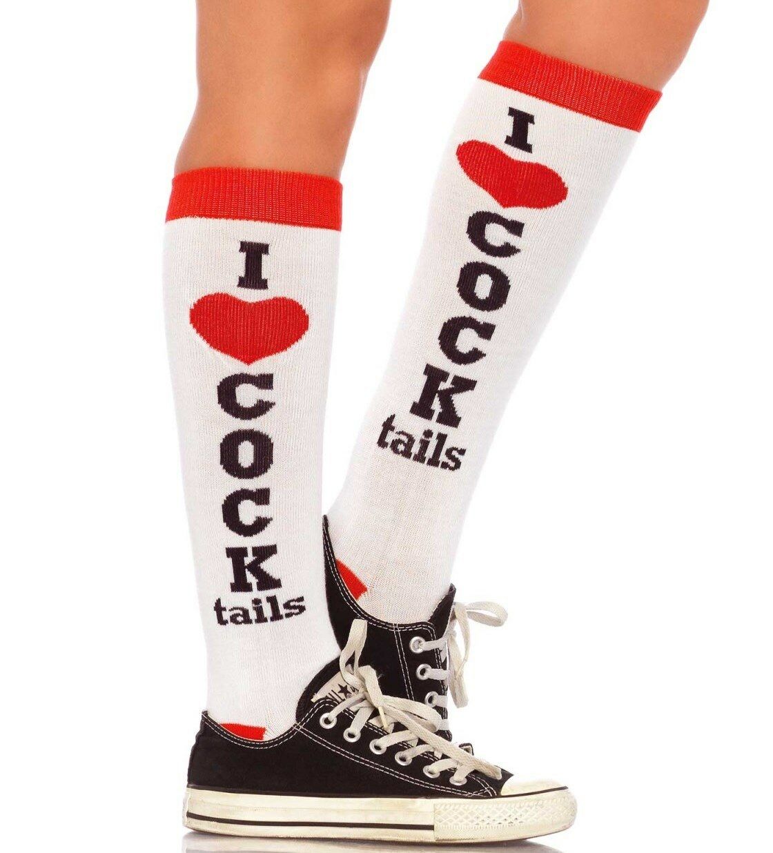 'I Heart COCKtails' Knee High Promo Girl Socks