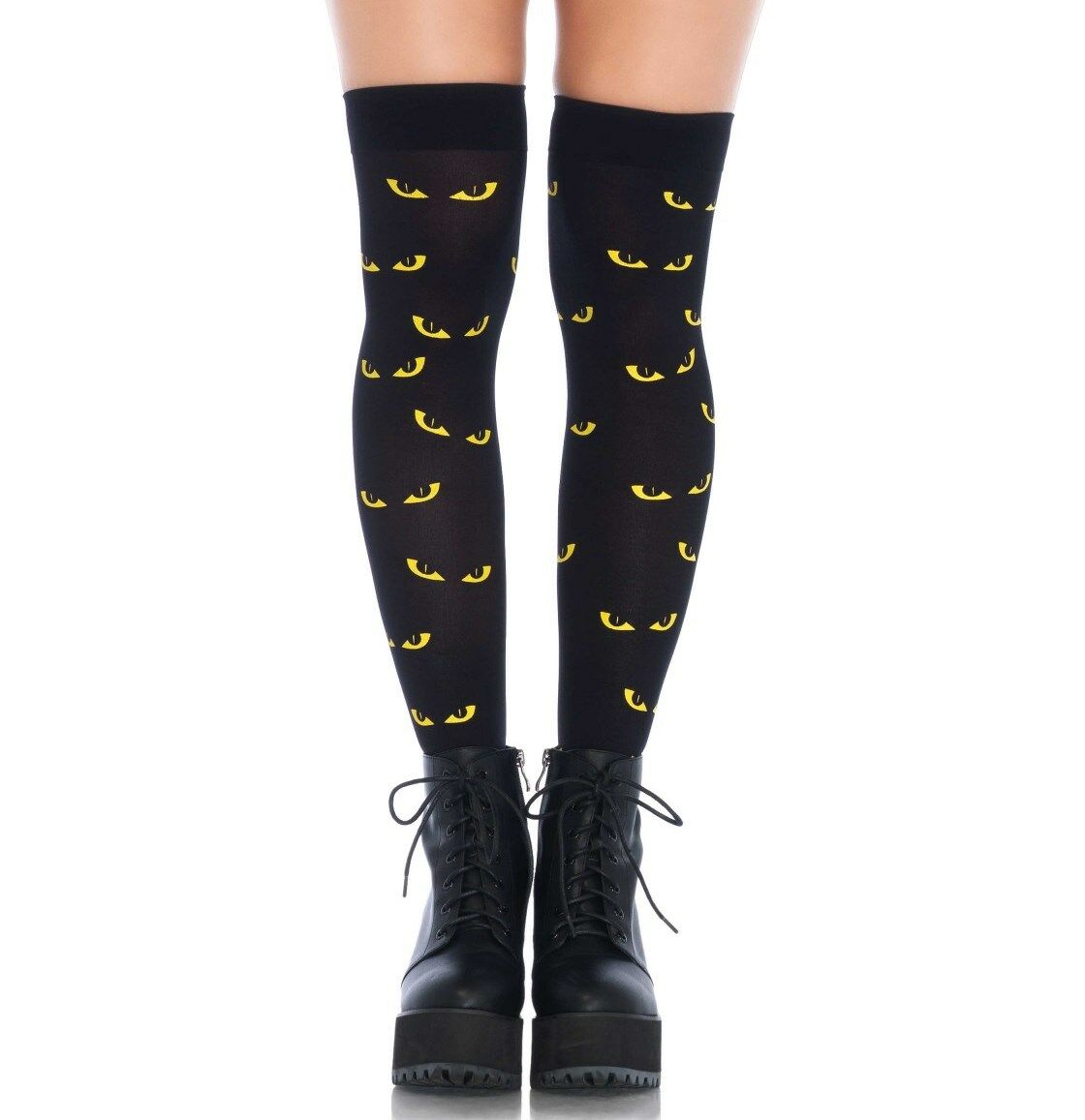 Spooky Eyes Opaque Thigh Highs