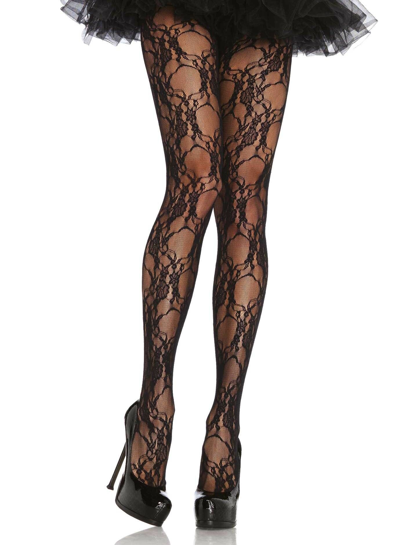 Black Floral Lace Fashion Tights